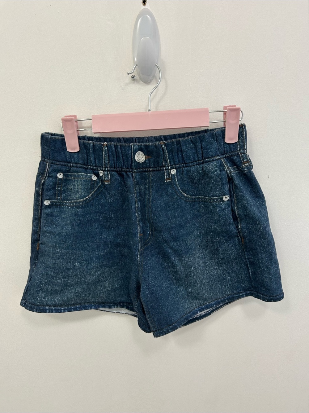 rag & bone Miramar Indigo Denim Elastic-Waist Shorts with pockets - Picture 2 of 6